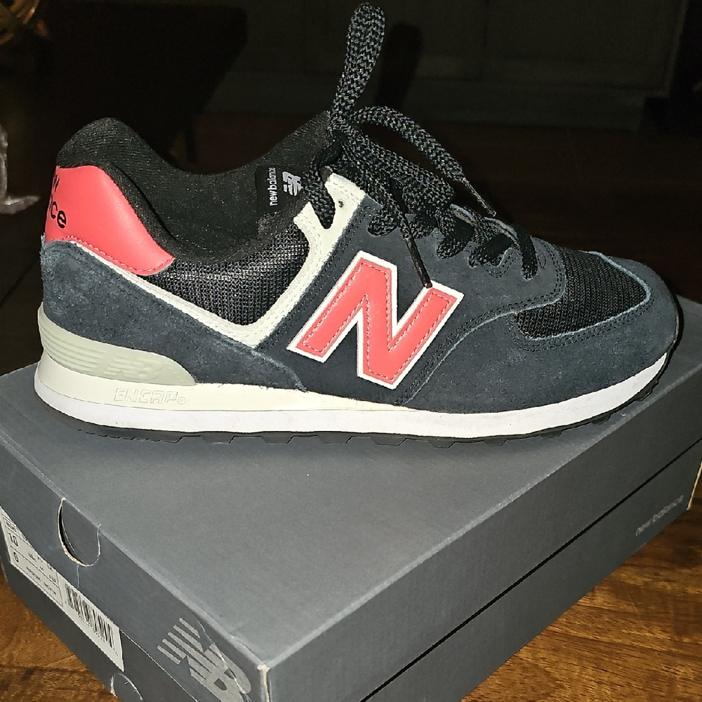 New Balance Black and Coral Sneakers
